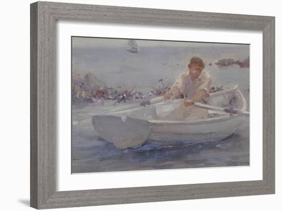 Man in a Rowing Boat, 1907-Henry Scott Tuke-Framed Giclee Print