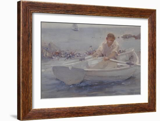 Man in a Rowing Boat, 1907-Henry Scott Tuke-Framed Giclee Print