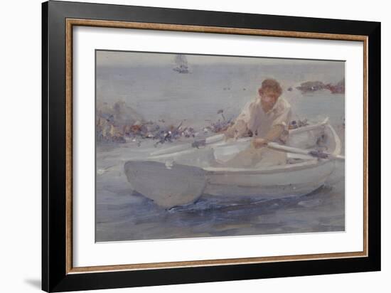 Man in a Rowing Boat, 1907-Henry Scott Tuke-Framed Giclee Print