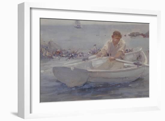 Man in a Rowing Boat, 1907-Henry Scott Tuke-Framed Giclee Print