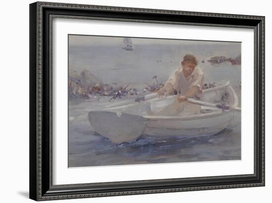 Man in a Rowing Boat, 1907-Henry Scott Tuke-Framed Giclee Print