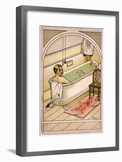 Man in Bath-null-Framed Art Print