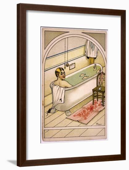 Man in Bath-null-Framed Art Print