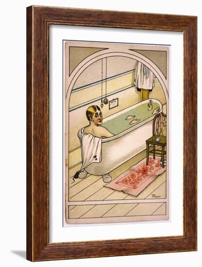 Man in Bath-null-Framed Art Print