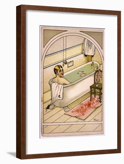 Man in Bath-null-Framed Art Print