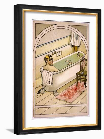 Man in Bath-null-Framed Art Print