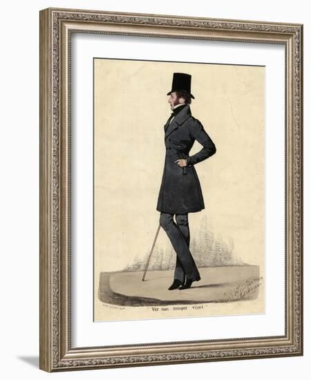 Man in Black 1820s-Richard Dighton-Framed Photographic Print