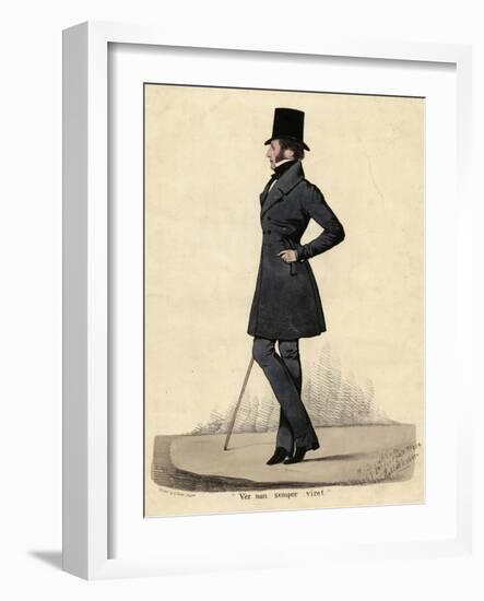 Man in Black 1820s-Richard Dighton-Framed Photographic Print