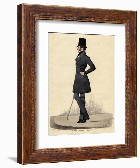 Man in Black 1820s-Richard Dighton-Framed Photographic Print