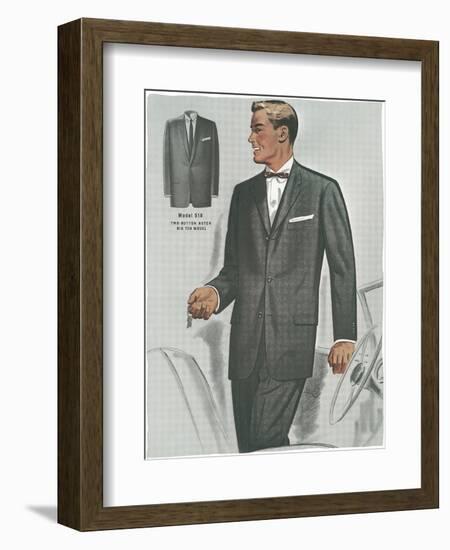 Man in Black Suit Illustration-null-Framed Art Print