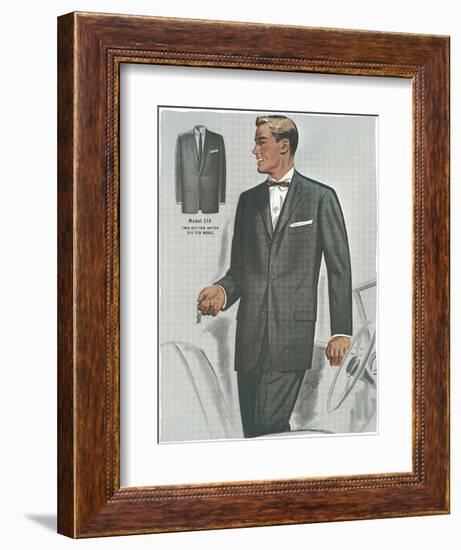 Man in Black Suit Illustration-null-Framed Art Print