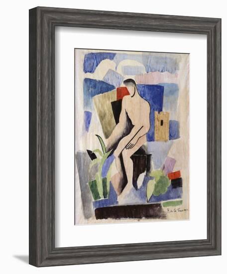 Man in the Country, Study for Paludes; Homme Dans Un Paysage, Etude Pour Paludes, c.1920-Roger de La Fresnaye-Framed Giclee Print