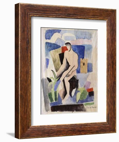 Man in the Country, Study for Paludes; Homme Dans Un Paysage, Etude Pour Paludes, c.1920-Roger de La Fresnaye-Framed Giclee Print