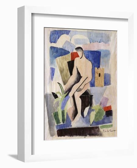 Man in the Country, Study for Paludes; Homme Dans Un Paysage, Etude Pour Paludes, c.1920-Roger de La Fresnaye-Framed Giclee Print