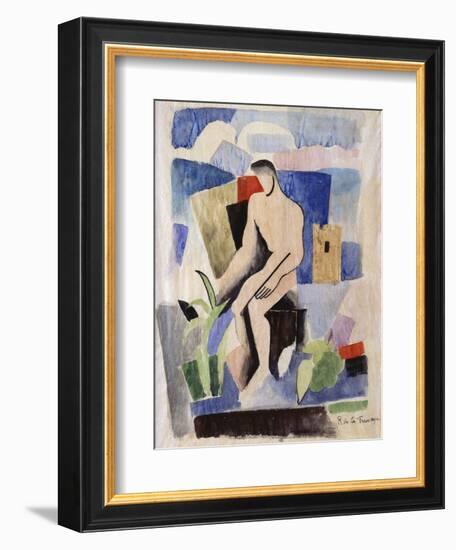 Man in the Country, Study for Paludes; Homme Dans Un Paysage, Etude Pour Paludes, c.1920-Roger de La Fresnaye-Framed Giclee Print