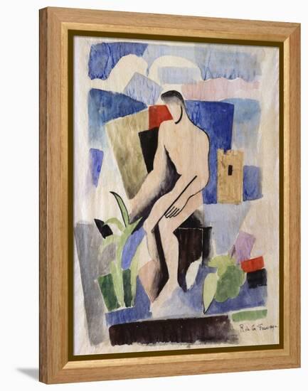 Man in the Country, Study for Paludes; Homme Dans Un Paysage, Etude Pour Paludes, c.1920-Roger de La Fresnaye-Framed Premier Image Canvas