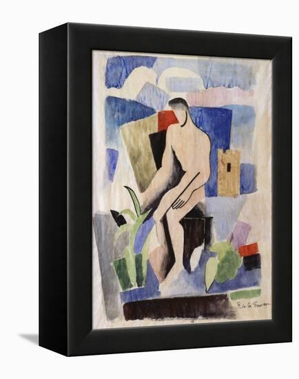 Man in the Country, Study for Paludes; Homme Dans Un Paysage, Etude Pour Paludes, c.1920-Roger de La Fresnaye-Framed Premier Image Canvas