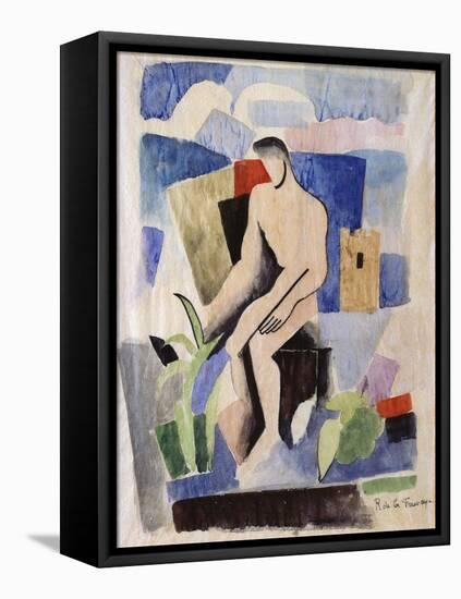 Man in the Country, Study for Paludes; Homme Dans Un Paysage, Etude Pour Paludes, c.1920-Roger de La Fresnaye-Framed Premier Image Canvas