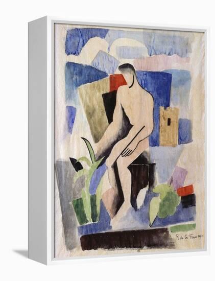 Man in the Country, Study for Paludes; Homme Dans Un Paysage, Etude Pour Paludes, c.1920-Roger de La Fresnaye-Framed Premier Image Canvas