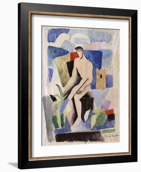 Man in the Country, Study for Paludes; Homme Dans Un Paysage, Etude Pour Paludes, c.1920-Roger de La Fresnaye-Framed Giclee Print