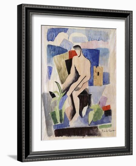 Man in the Country, Study for Paludes; Homme Dans Un Paysage, Etude Pour Paludes, c.1920-Roger de La Fresnaye-Framed Giclee Print