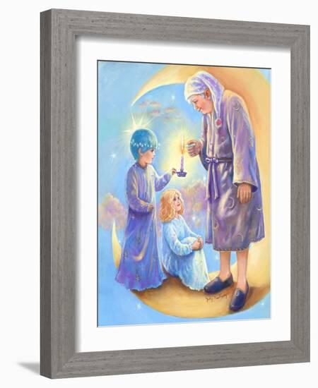 Man in the Moon Lighting Candle-Judy Mastrangelo-Framed Giclee Print