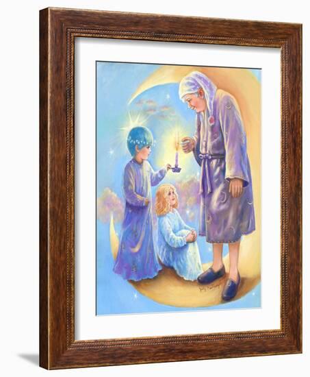 Man in the Moon Lighting Candle-Judy Mastrangelo-Framed Giclee Print