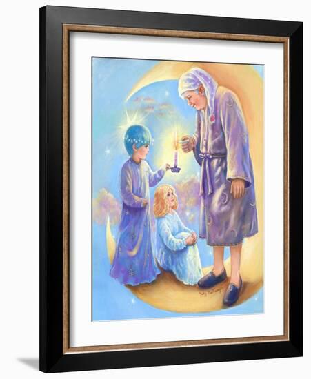 Man in the Moon Lighting Candle-Judy Mastrangelo-Framed Giclee Print