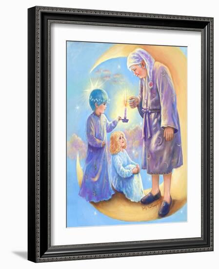 Man in the Moon Lighting Candle-Judy Mastrangelo-Framed Giclee Print