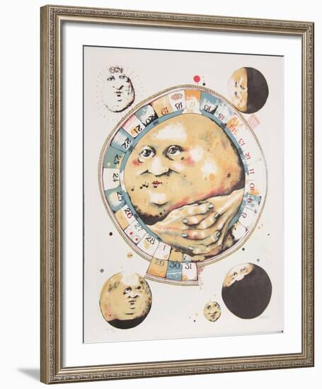 Man in the Moon Whistles from the Limestoned Portfolio-Dennis Geden-Framed Limited Edition