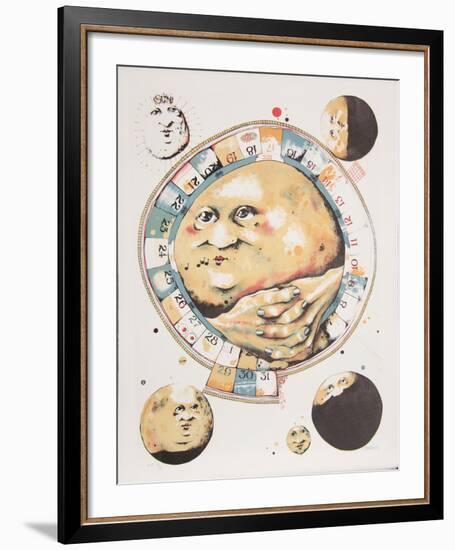 Man in the Moon Whistles from the Limestoned Portfolio-Dennis Geden-Framed Limited Edition