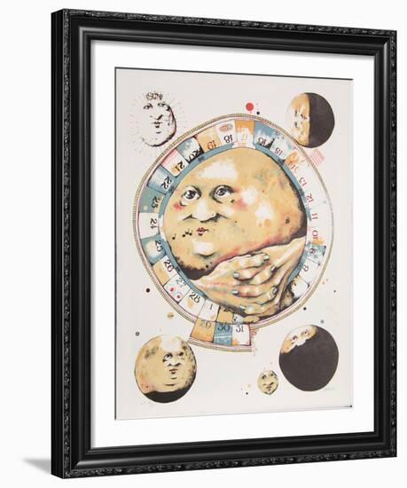 Man in the Moon Whistles from the Limestoned Portfolio-Dennis Geden-Framed Limited Edition