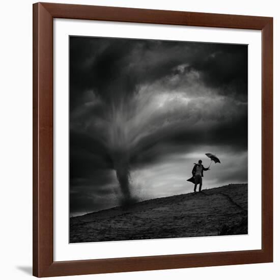 Man In The Wind-Radovan Skohel-Framed Giclee Print