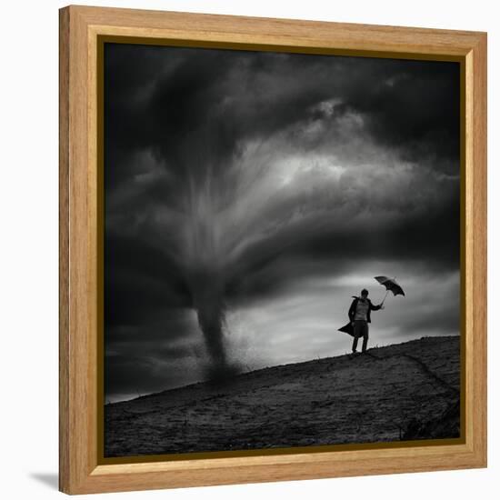 Man in the Wind-Radovan Skohel-Framed Premier Image Canvas