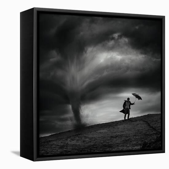 Man in the Wind-Radovan Skohel-Framed Premier Image Canvas