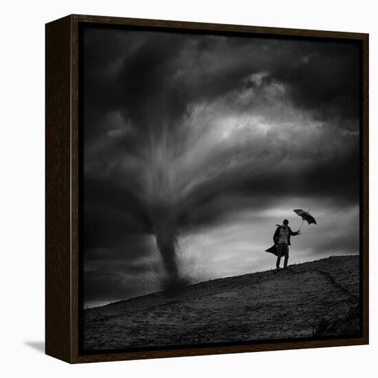 Man in the Wind-Radovan Skohel-Framed Premier Image Canvas