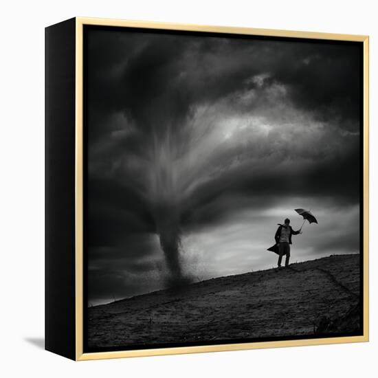 Man in the Wind-Radovan Skohel-Framed Premier Image Canvas