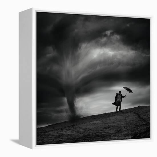 Man in the Wind-Radovan Skohel-Framed Premier Image Canvas