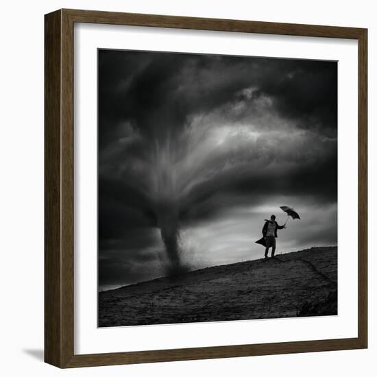 Man in the Wind-Radovan Skohel-Framed Photographic Print