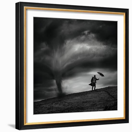 Man in the Wind-Radovan Skohel-Framed Photographic Print