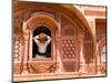 Man in Window of Fort Palace, Jodhpur at Fort Mehrangarh, Rajasthan, India-Bill Bachmann-Mounted Photographic Print