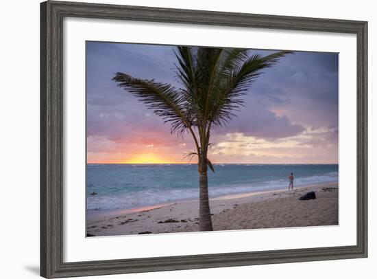 Man Jogging at Sunrise, Bavaro, Higuey, Punta Cana, Dominican Republic-Lisa S. Engelbrecht-Framed Photographic Print