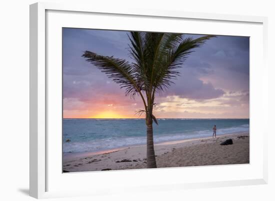 Man Jogging at Sunrise, Bavaro, Higuey, Punta Cana, Dominican Republic-Lisa S. Engelbrecht-Framed Photographic Print