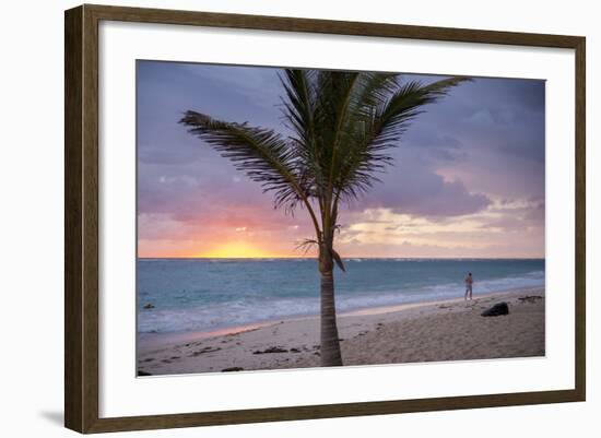 Man Jogging at Sunrise, Bavaro, Higuey, Punta Cana, Dominican Republic-Lisa S. Engelbrecht-Framed Photographic Print