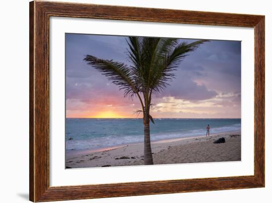 Man Jogging at Sunrise, Bavaro, Higuey, Punta Cana, Dominican Republic-Lisa S. Engelbrecht-Framed Photographic Print