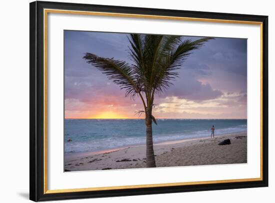 Man Jogging at Sunrise, Bavaro, Higuey, Punta Cana, Dominican Republic-Lisa S. Engelbrecht-Framed Photographic Print