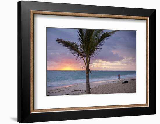 Man Jogging at Sunrise, Bavaro, Higuey, Punta Cana, Dominican Republic-Lisa S. Engelbrecht-Framed Photographic Print