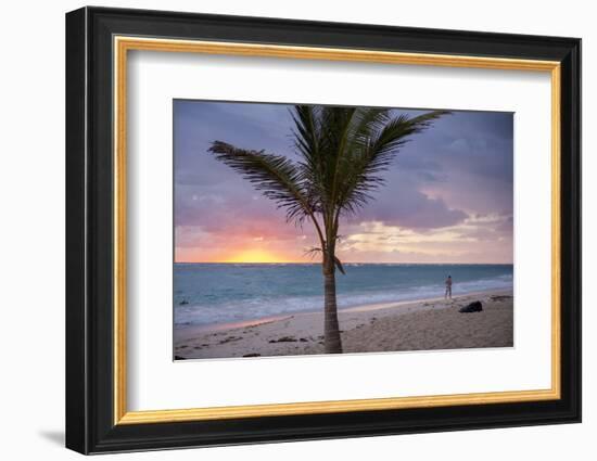 Man Jogging at Sunrise, Bavaro, Higuey, Punta Cana, Dominican Republic-Lisa S. Engelbrecht-Framed Photographic Print