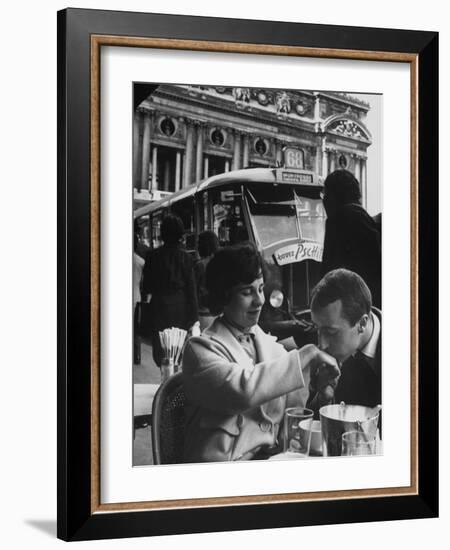 Man Kissing Woman's Hand at the Cafe de La Place de L'Opera-Loomis Dean-Framed Photographic Print