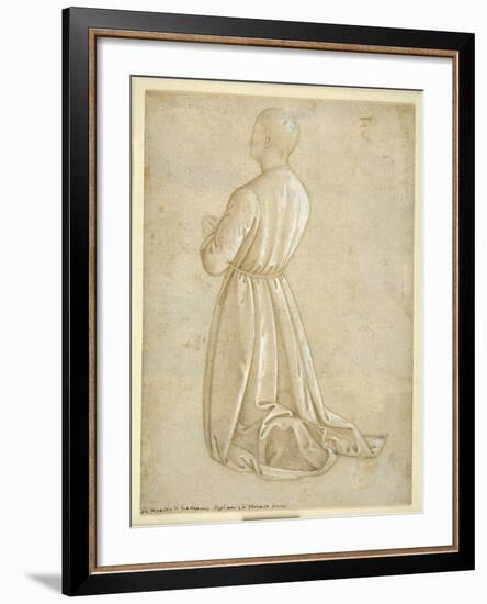 Man Kneeling in Prayer, Seen from the Back-null-Framed Giclee Print